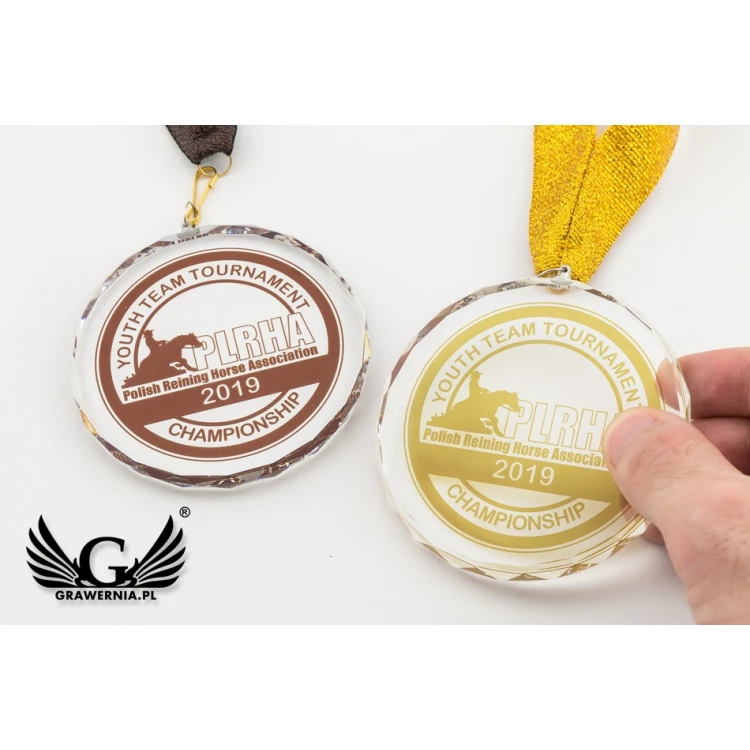 Medal szklany Elite z kolorowym drukiem UV z etui - MGR084