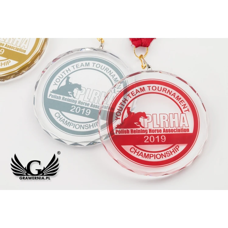 Medal szklany Elite z kolorowym drukiem UV z etui - MGR084