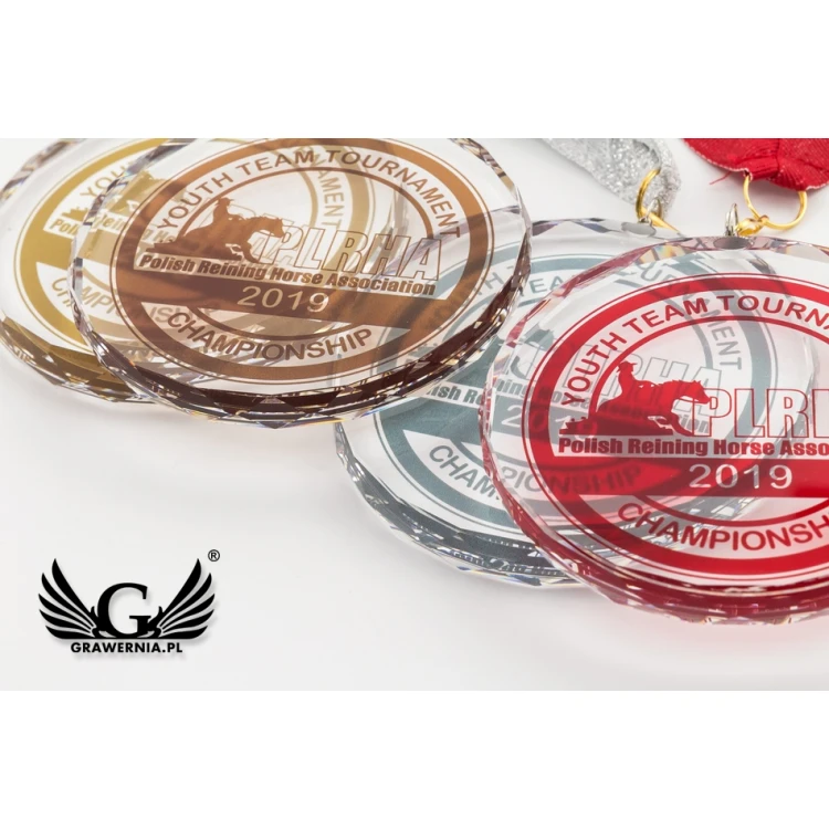 Medal szklany Elite z kolorowym drukiem UV z etui - MGR084
