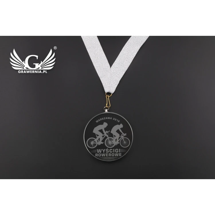 Medal szklany Mild z dowolnym grawerem i etui - średnica 70mm - MGR082