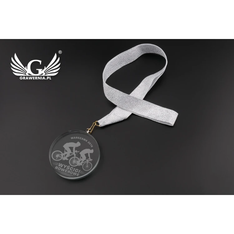 Medal szklany Mild z dowolnym grawerem i etui - średnica 70mm - MGR082