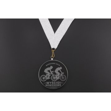 Medal szklany Mild z dowolnym grawerem i etui - średnica 70mm - MGR082