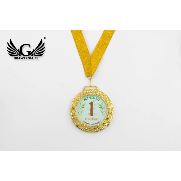 Medal szklany Valenti z dowolnym nadrukiem UV w etui - średnica 90mm - MGR084