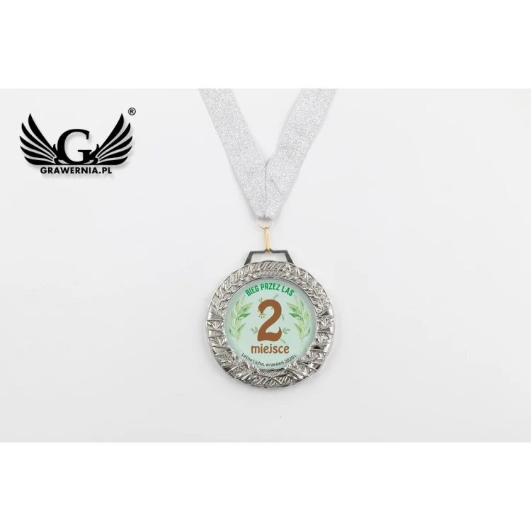 Medal szklany Valenti z dowolnym nadrukiem UV w etui - średnica 90mm - MGR084