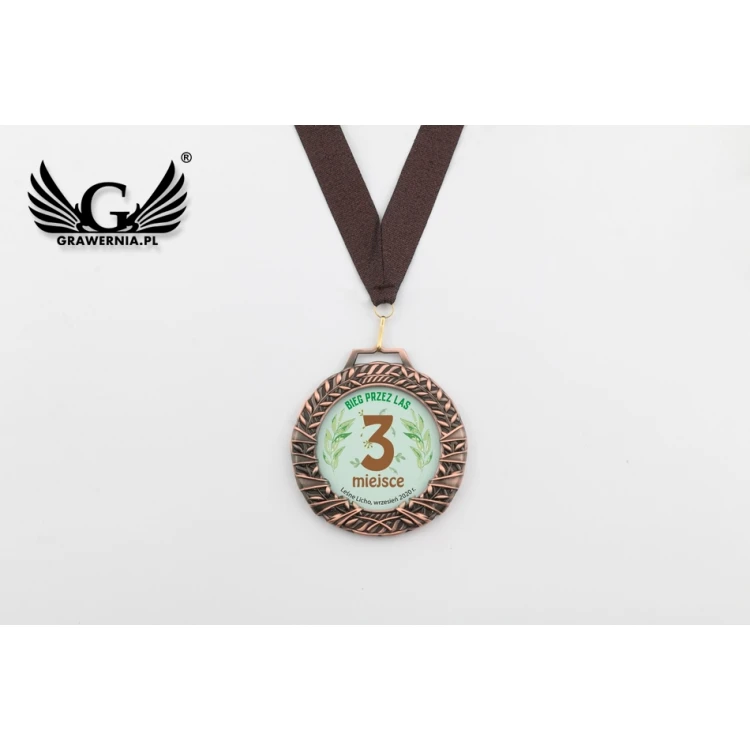 Medal szklany Valenti z dowolnym nadrukiem UV w etui - średnica 90mm - MGR084
