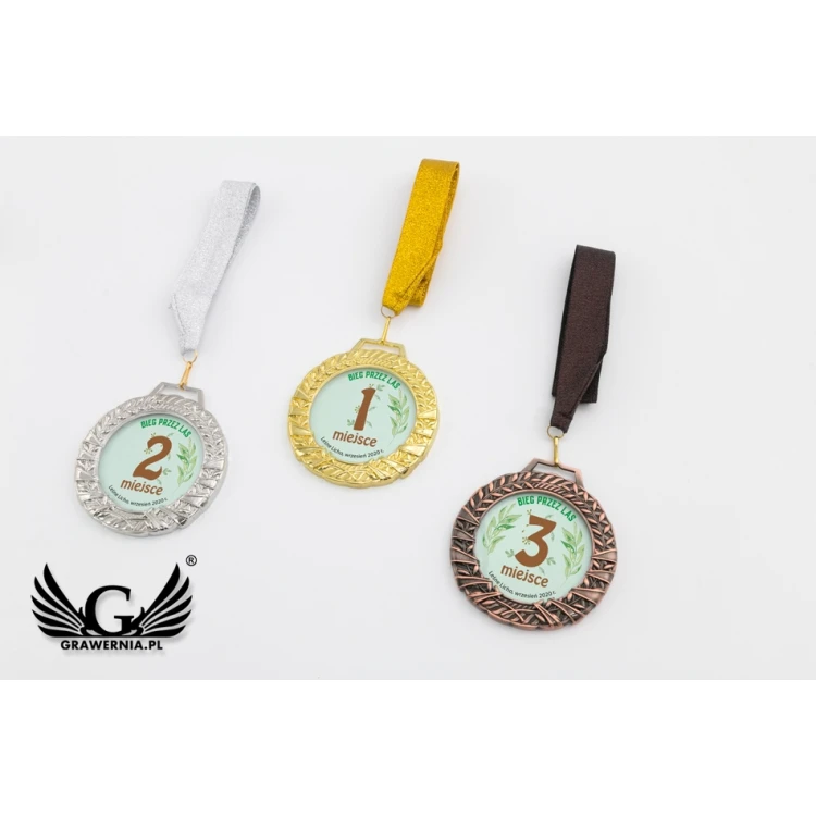 Medal szklany Valenti z dowolnym nadrukiem UV w etui - średnica 90mm - MGR084