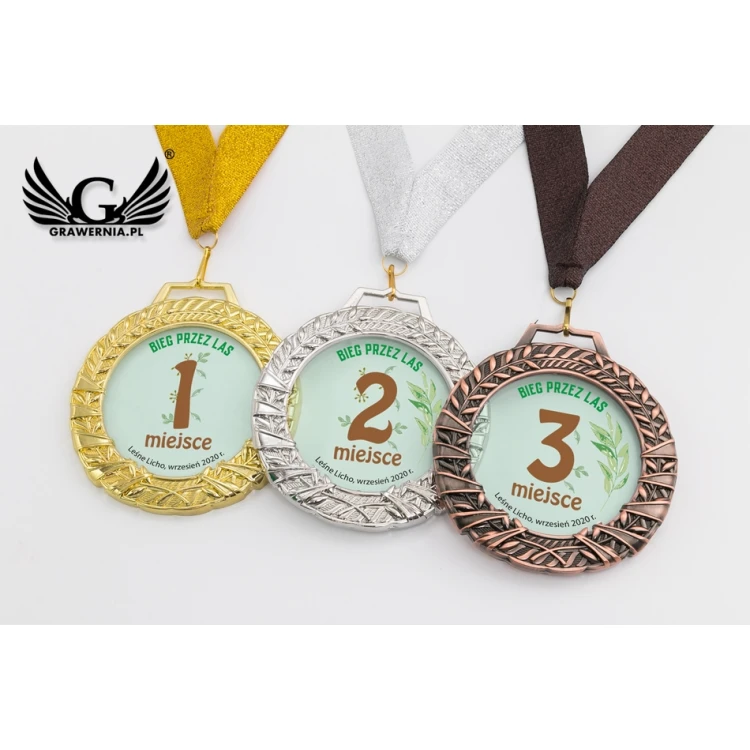 Medal szklany Valenti z dowolnym nadrukiem UV w etui - średnica 90mm - MGR084