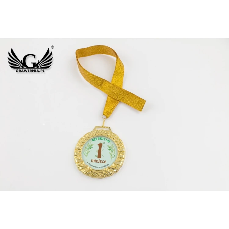 Medal szklany Valenti z dowolnym nadrukiem UV w etui - średnica 90mm - MGR084