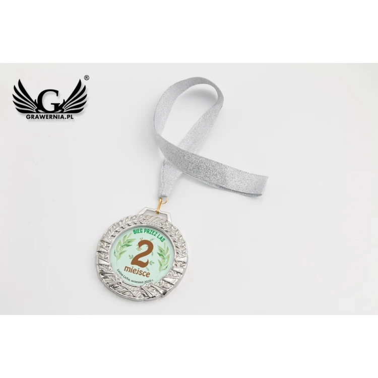 Medal szklany Valenti z dowolnym nadrukiem UV w etui - średnica 90mm - MGR084