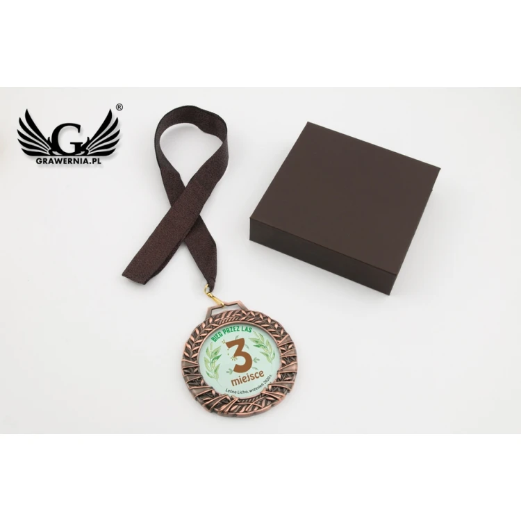 Medal szklany Valenti z dowolnym nadrukiem UV w etui - średnica 90mm - MGR084