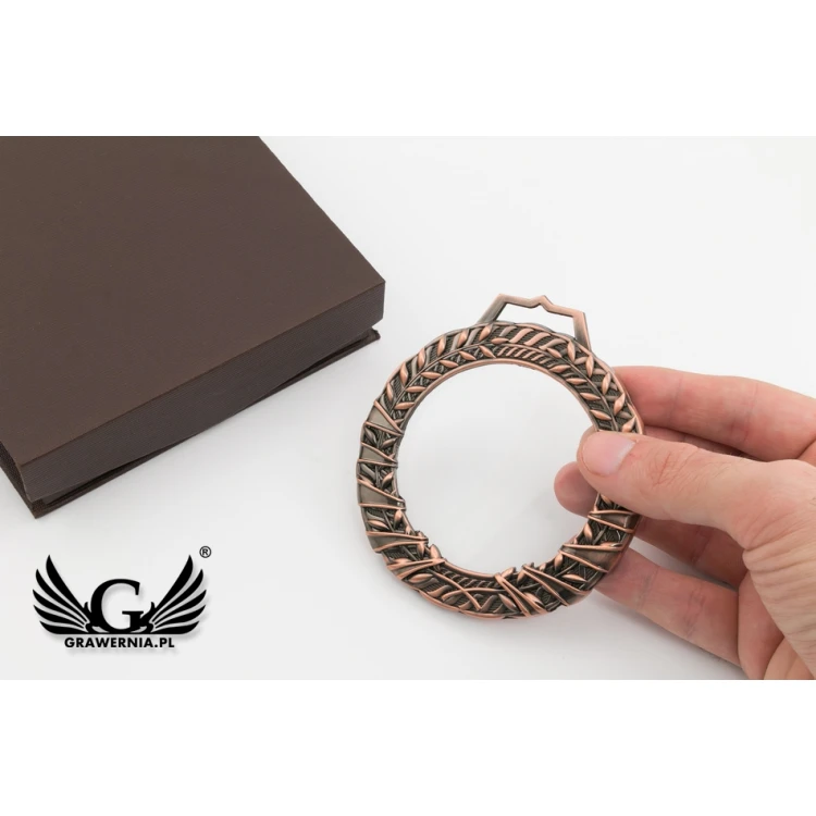 Medal szklany Valenti z dowolnym nadrukiem UV w etui - średnica 90mm - MGR084