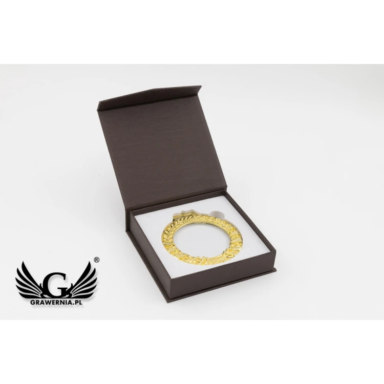 Medal szklany Valenti z dowolnym nadrukiem UV w etui - średnica 90mm - MGR084
