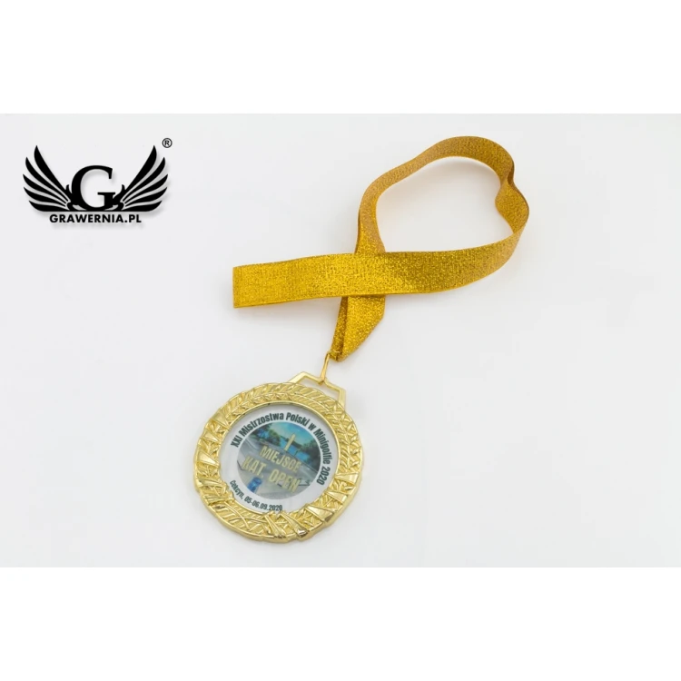 Medal szklany Valenti z dowolnym nadrukiem UV w etui - średnica 90mm - MGR084