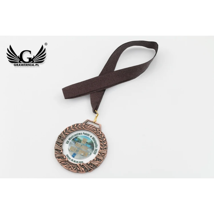 Medal szklany Valenti z dowolnym nadrukiem UV w etui - średnica 90mm - MGR084