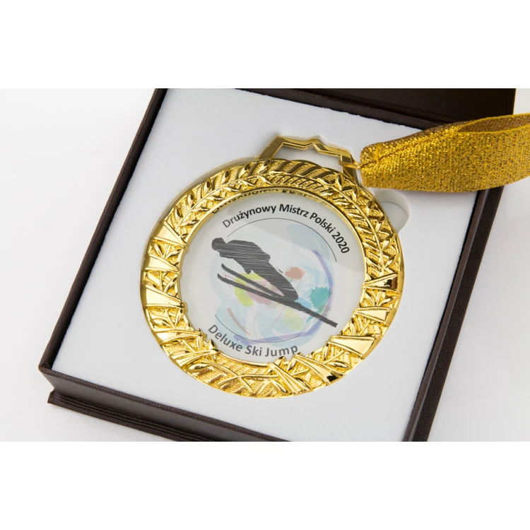Medal szklany Valenti z dowolnym nadrukiem UV w etui - średnica 90mm - MGR084