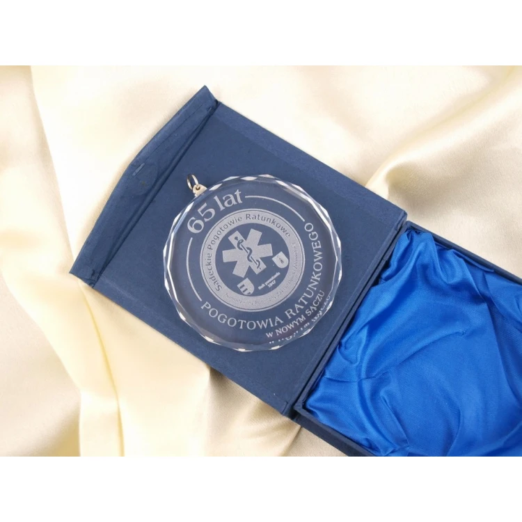Medal szklany Elite z grawerem + etui