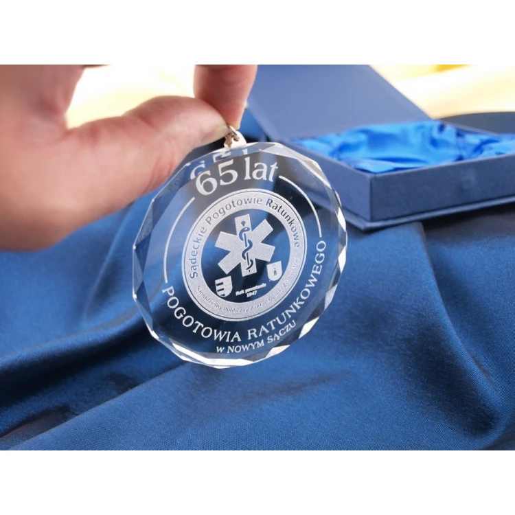 Medal szklany Elite z grawerem + etui