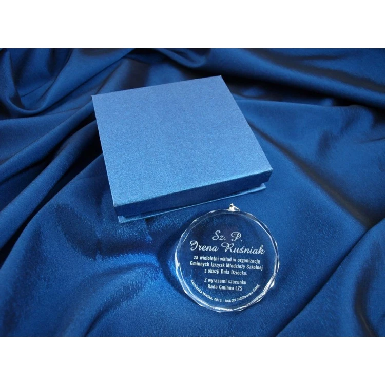 Medal szklany Elite z grawerem + etui