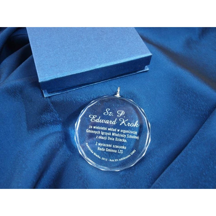 Medal szklany Elite z grawerem + etui
