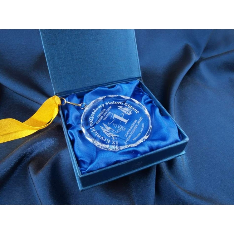 Medal szklany Elite z grawerem + etui