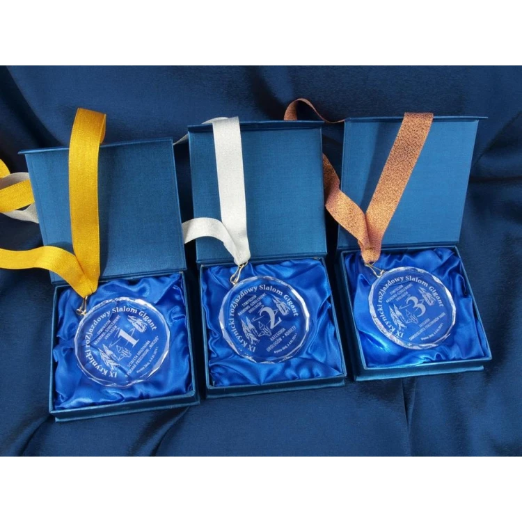 Medal szklany Elite z grawerem + etui