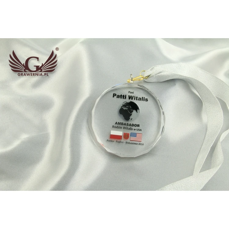 Medal szklany Elite z kolorowym nadrukiem UV + etui 