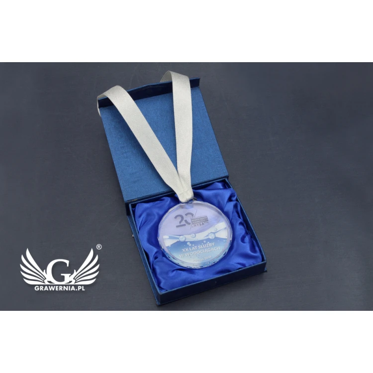 Medal szklany Elite z kolorowym drukiem UV z etui - MGR023