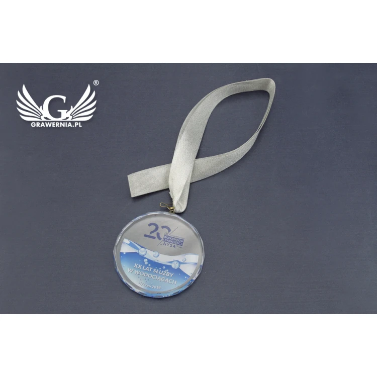 Medal szklany Elite z kolorowym drukiem UV z etui - MGR023