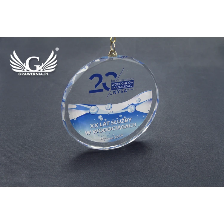 Medal szklany Elite z kolorowym drukiem UV z etui - MGR023