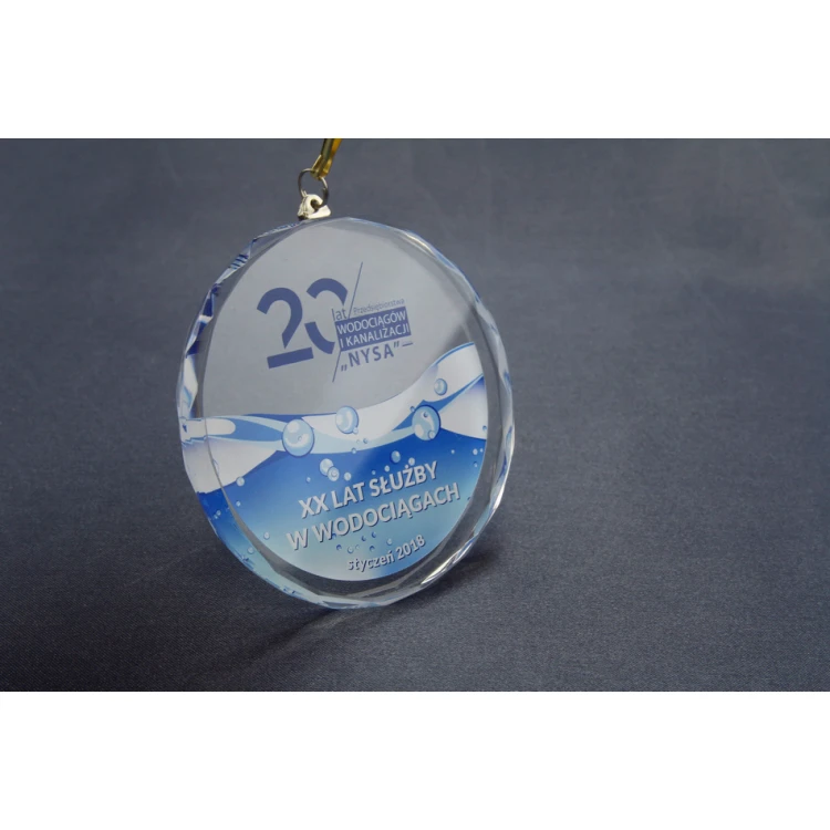 Medal szklany Elite z kolorowym drukiem UV z etui - MGR023