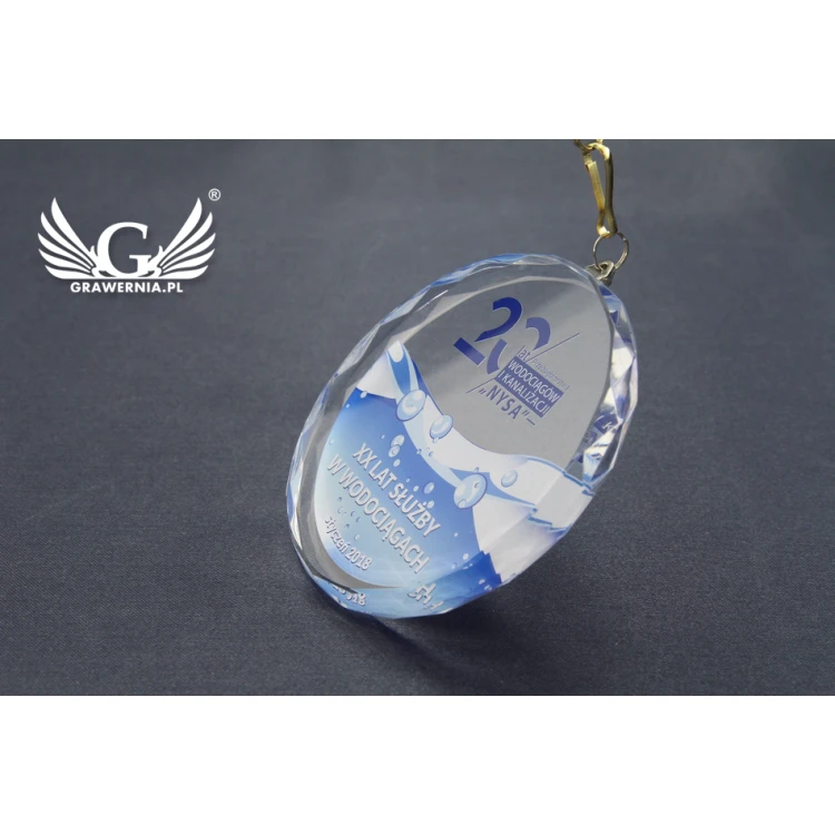 Medal szklany Elite z kolorowym drukiem UV z etui - MGR023
