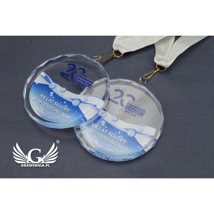 Medal szklany Elite z kolorowym drukiem UV z etui - MGR023