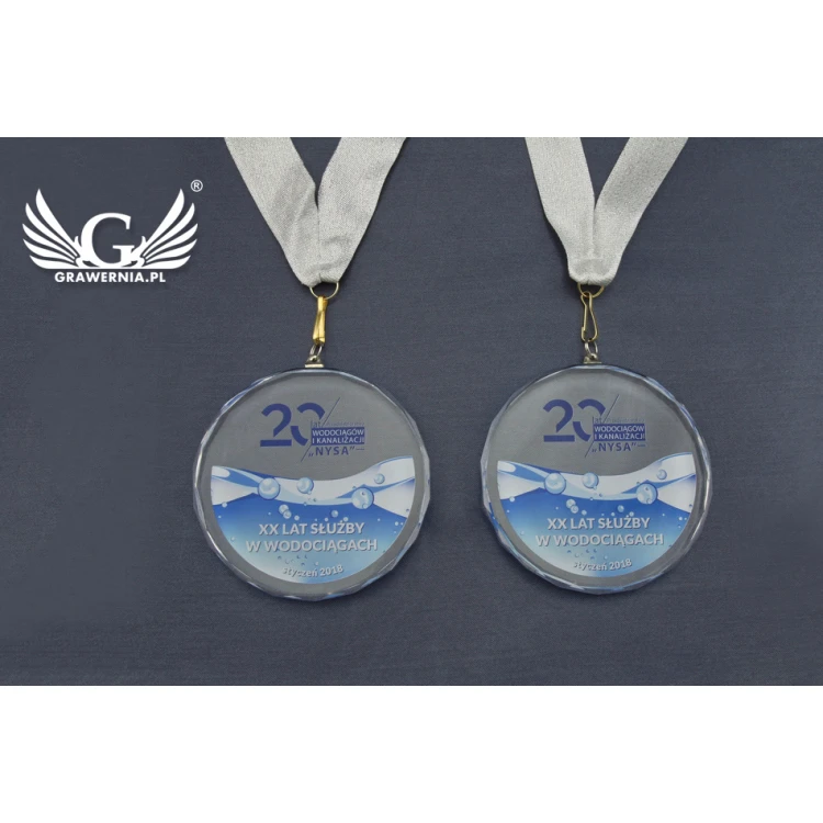 Medal szklany Elite z kolorowym drukiem UV z etui - MGR023