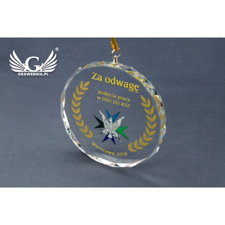 Medal szklany Elite z kolorowym drukiem UV z etui - MGR024