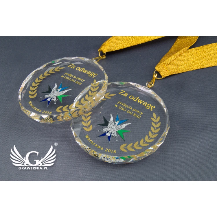 Medal szklany Elite z kolorowym drukiem UV z etui - MGR024
