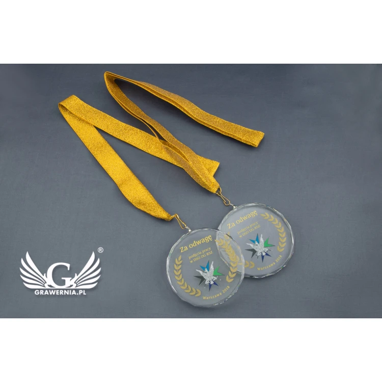 Medal szklany Elite z kolorowym drukiem UV z etui - MGR024
