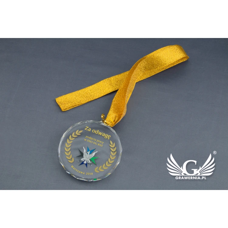Medal szklany Elite z kolorowym drukiem UV z etui - MGR024