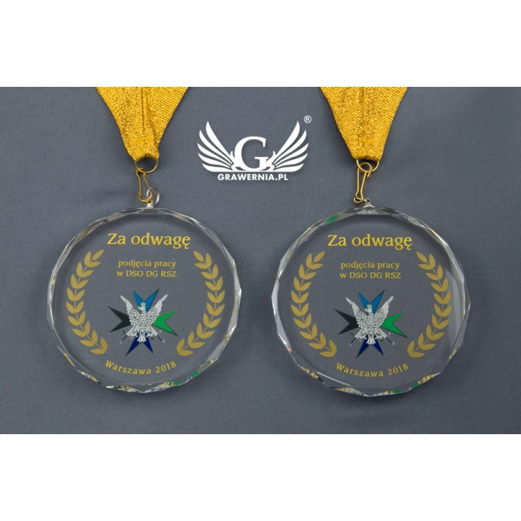 Medal szklany Elite z kolorowym drukiem UV z etui - MGR024