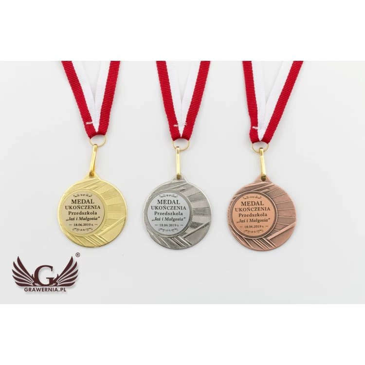 Medal trzy kolory ze wstążką - średnica 50mm - ME006