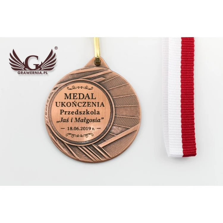 Medal trzy kolory ze wstążką - średnica 50mm - ME006