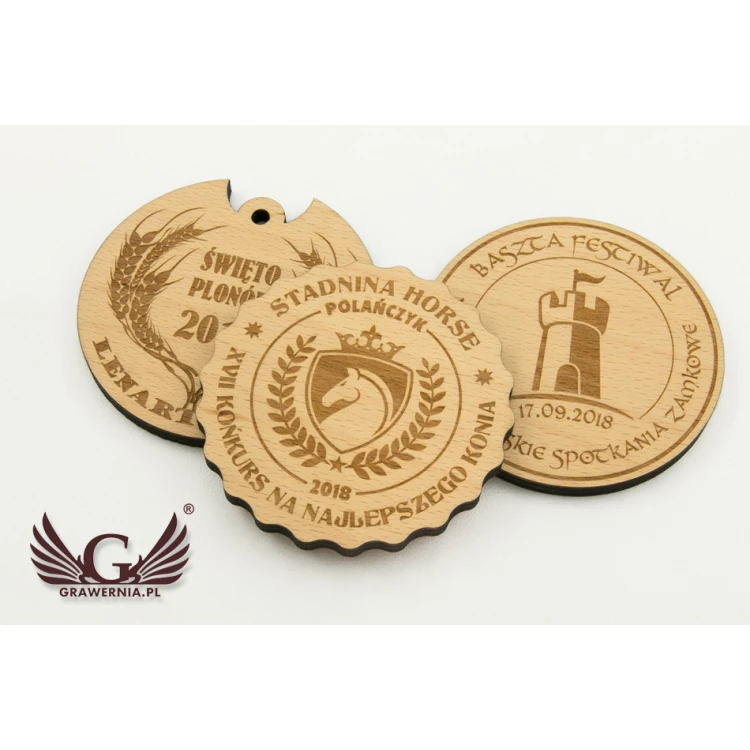 Medal w drewnianej kasetce na każdą okazję - średnica 90mm