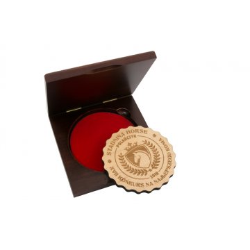Medal w drewnianej kasetce na każdą okazję - średnica 90mm