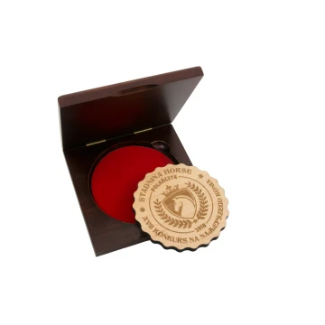 Medal w drewnianej kasetce na każdą okazję - średnica 90mm