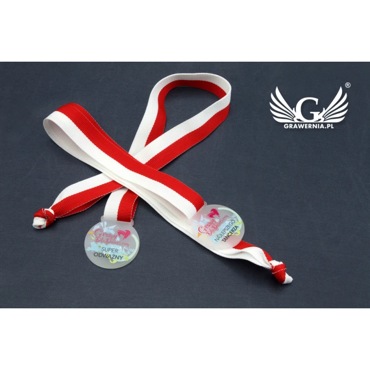 Medal z akrylu szronionego - druk UV - MAK002 - średnica 40 do 80mm