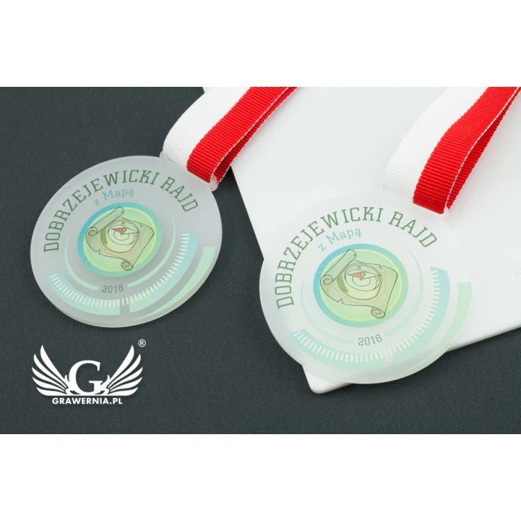 Medal z akrylu szronionego - druk UV - MAK001 - średnica 40 do 80mm