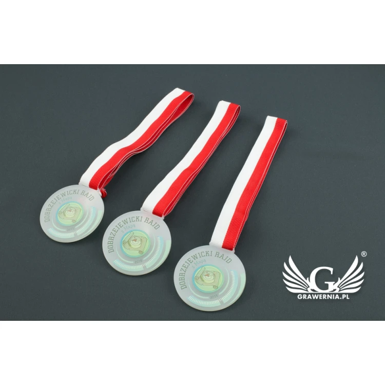 Medal z akrylu szronionego - druk UV - MAK001 - średnica 40 do 80mm
