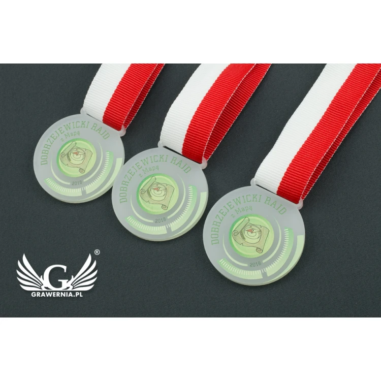 Medal z akrylu szronionego - druk UV - MAK001 - średnica 40 do 80mm