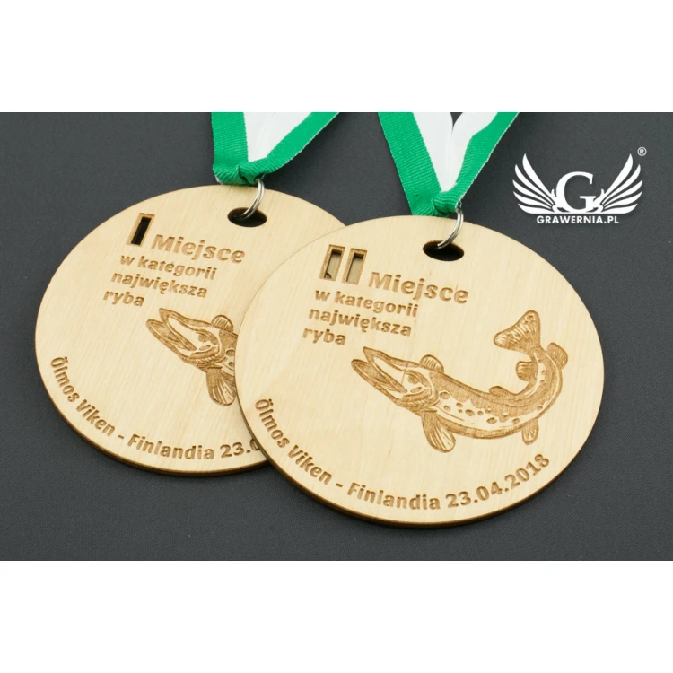Medal z drewna grawerowany laserem - średnica: 100mm