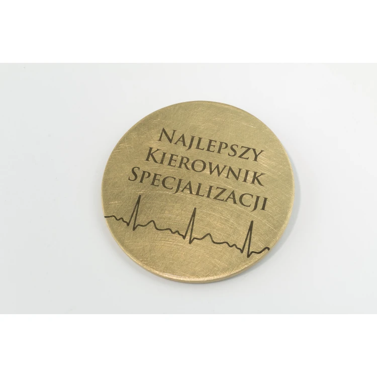 Medal z mosiądzu w kasetce drewnianej