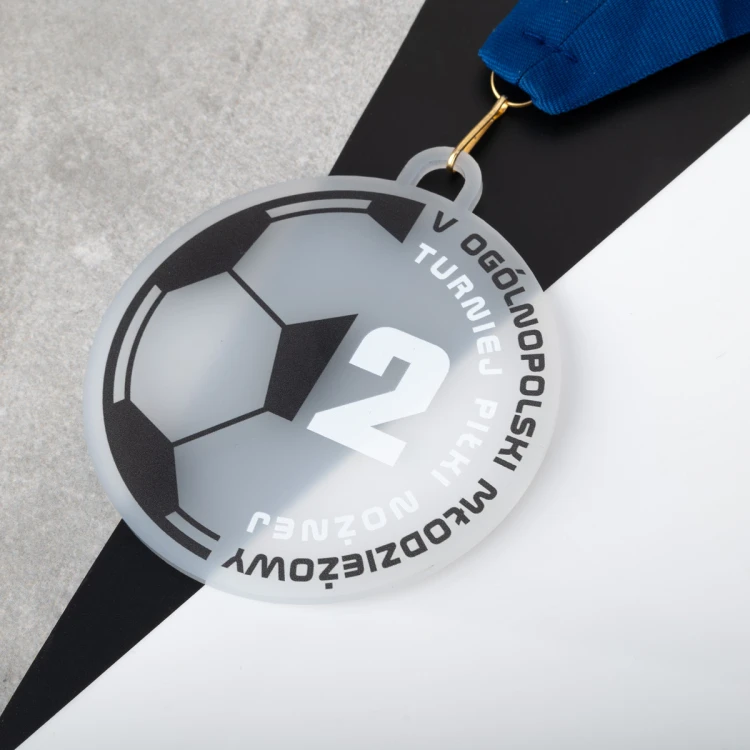 Medal z plexi frost z nadrukiem UV - wymiary: 80x90mm - MGR101